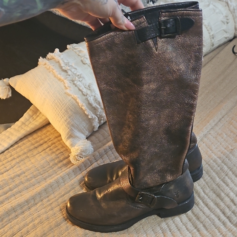 Frye Black Leather Riding Boots - Picture 3 of 5